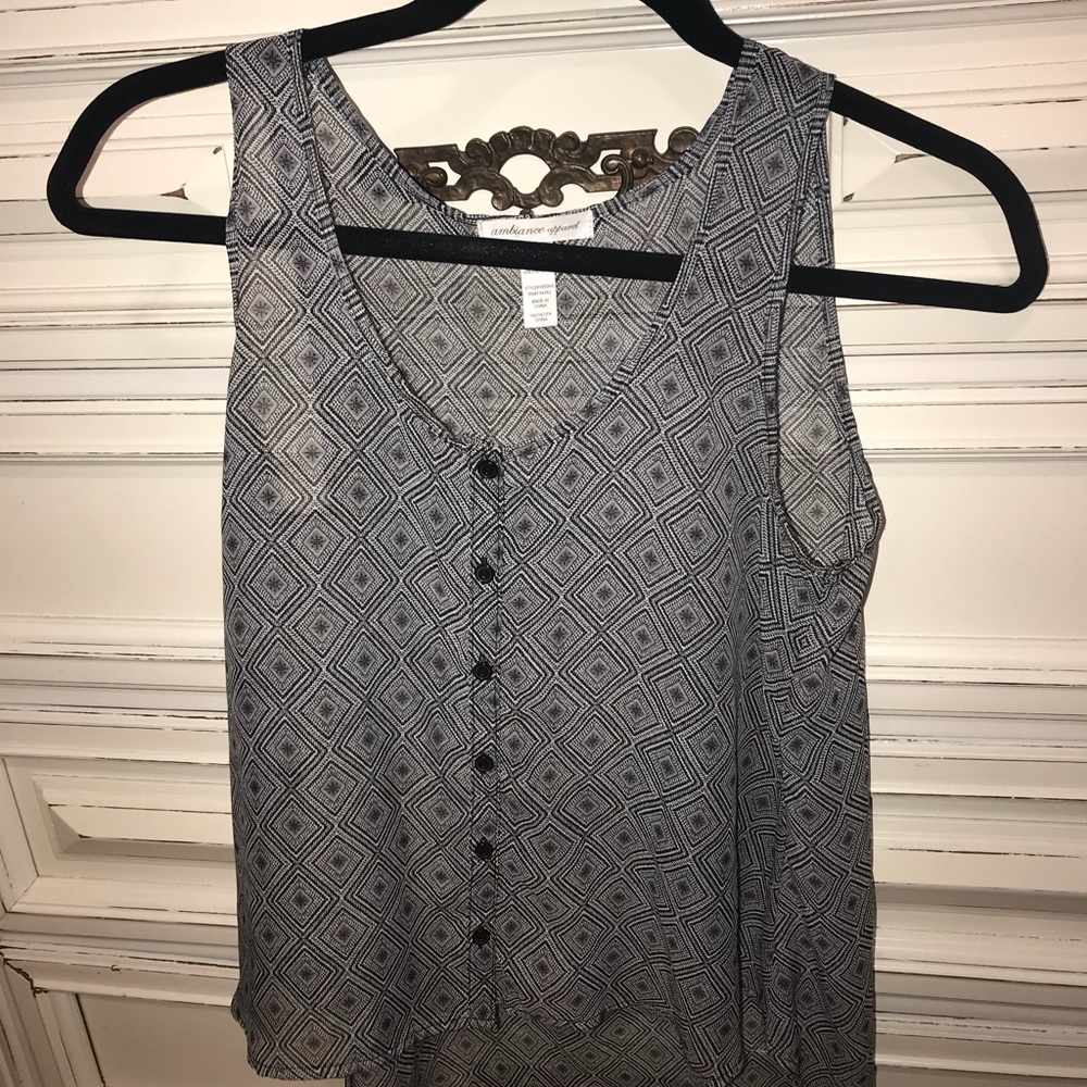Black and White Flowy Blouse